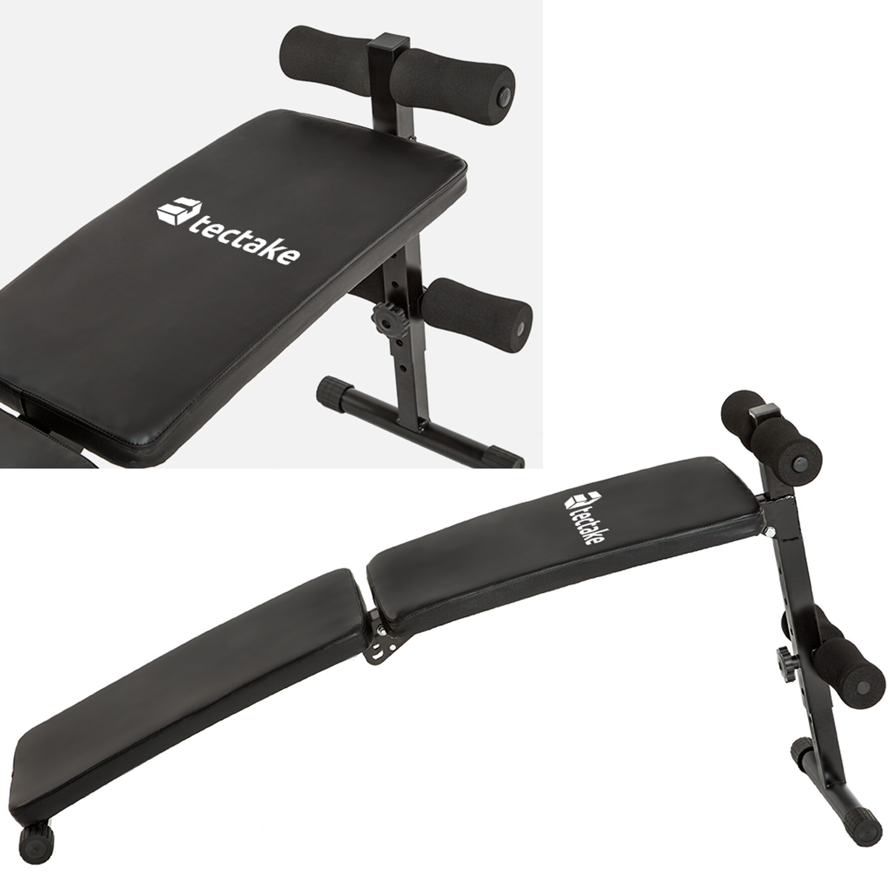 tectake® Sit-up Bank, 4-fach verstellbar, klappbar, rutschfeste Fußenden
