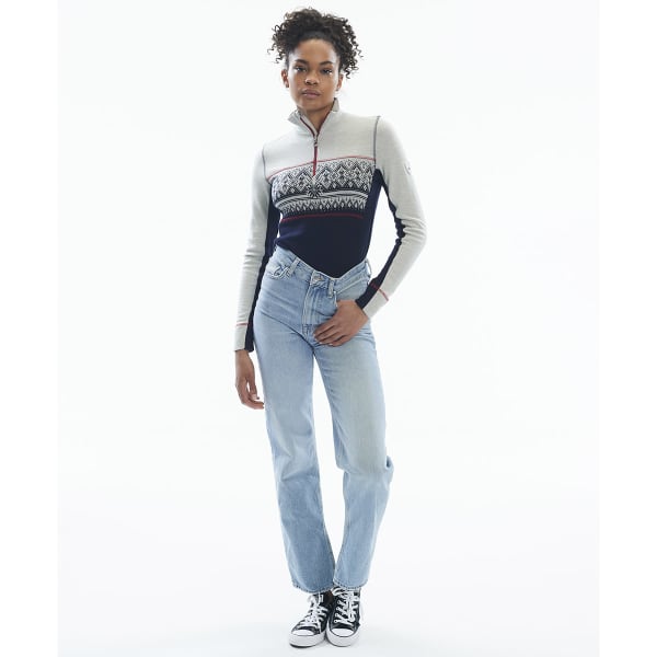 Pull DALE OF NORWAY MORITZ F BASIC SWEATER NAVY WHITE RASPBERRY