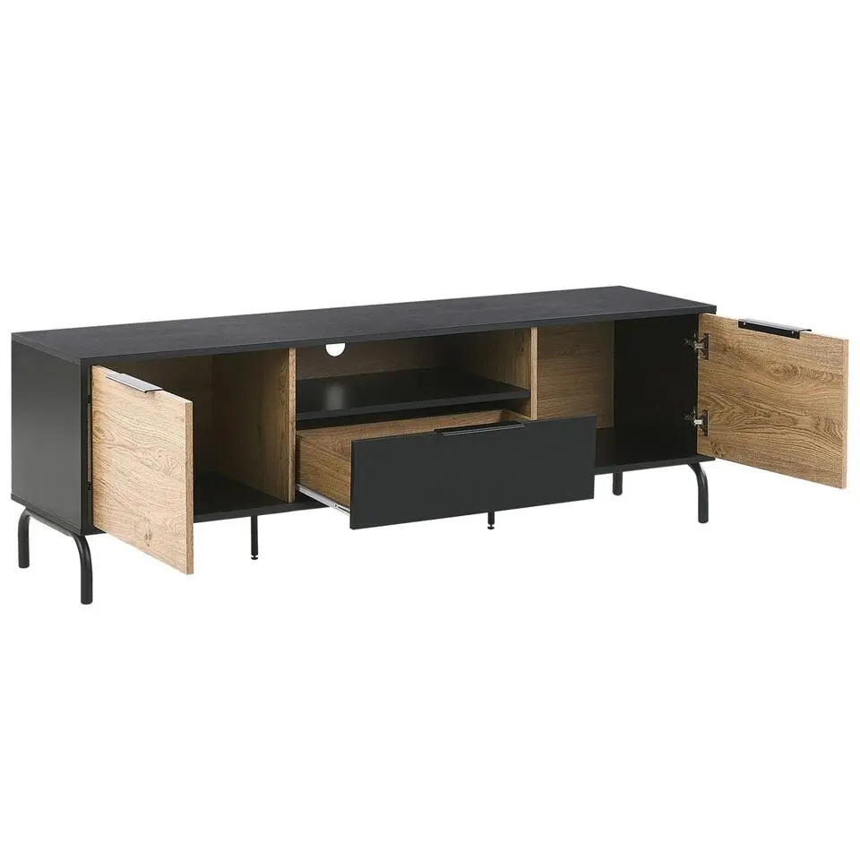 ARKLEY - TV-meubel - Zwart - Vezelplaat