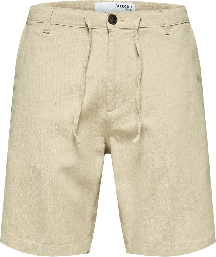 Selected Homme SLHCOMFORT-BRODY LINEN SHORTS W NOO Incense/mixed w. oatmeal