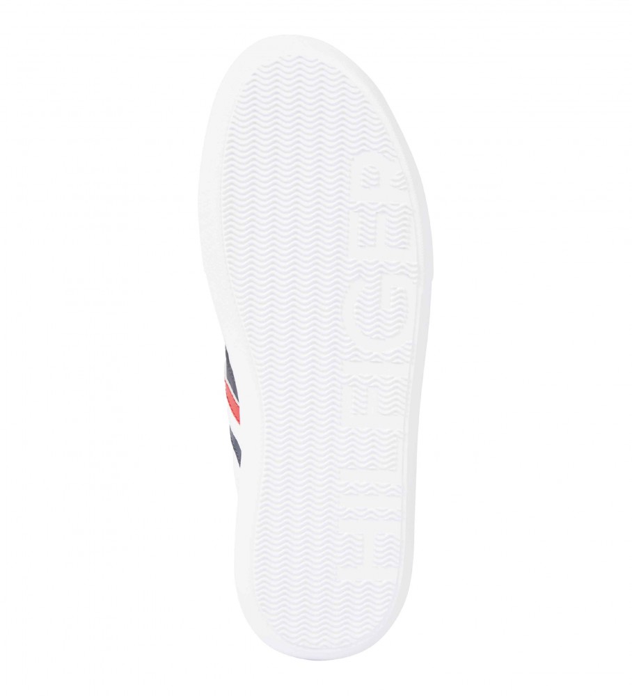 Tênis Tommy Hilfiger de couro branco com sola de borracha