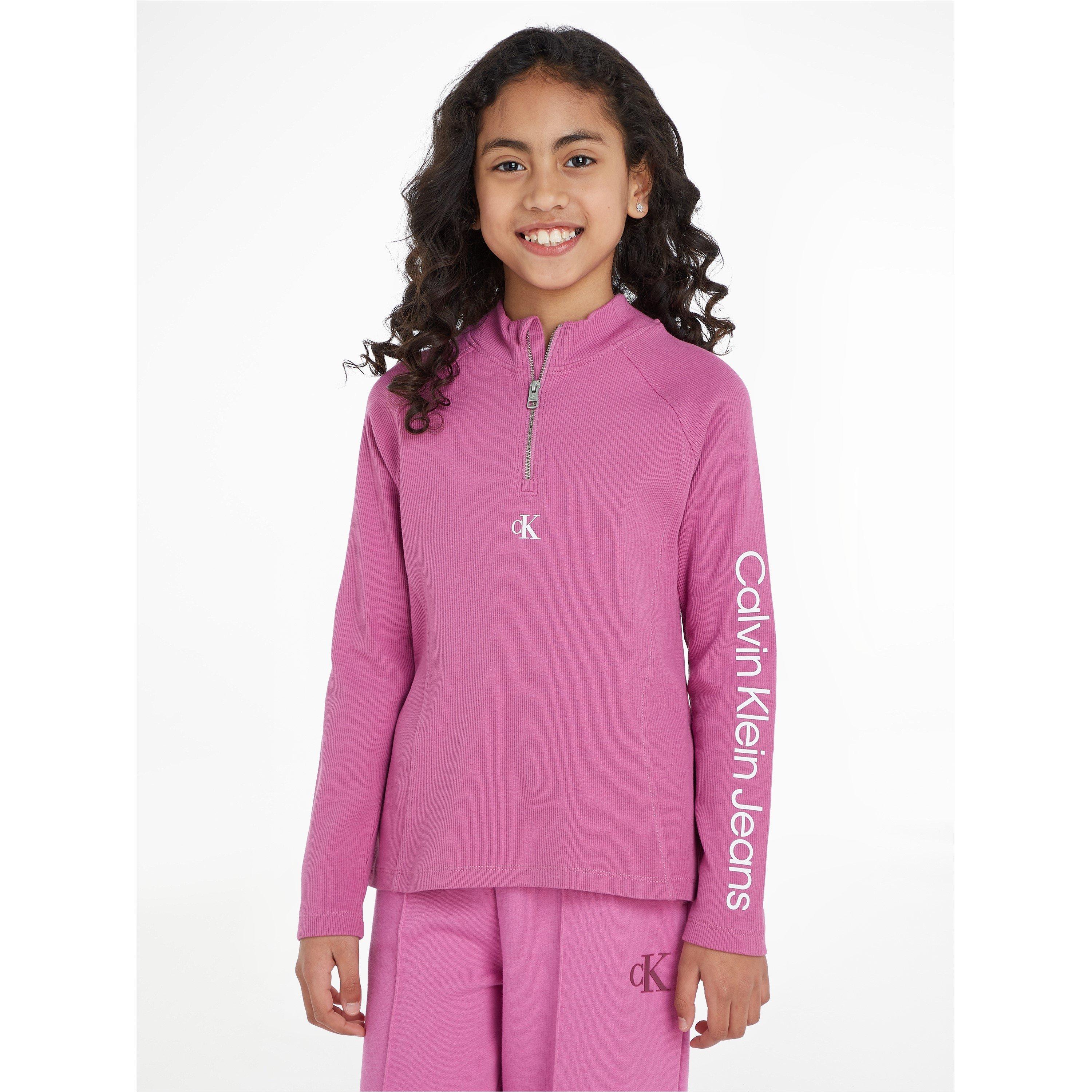 Calvin Klein Jeans HERO LOGO RIB ZIP UP LS TOP
