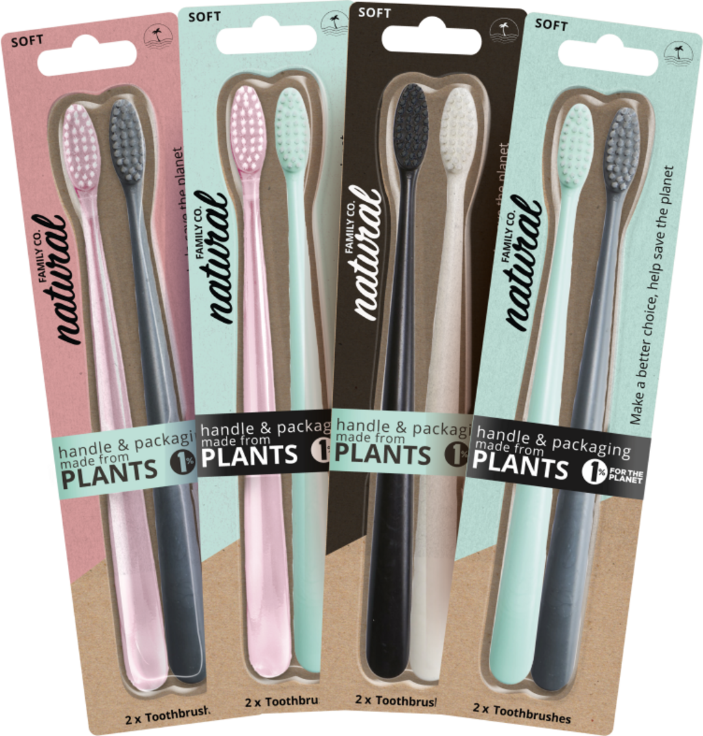 Natural Family CO.  Toothbrush Twinpack, 2 Stk