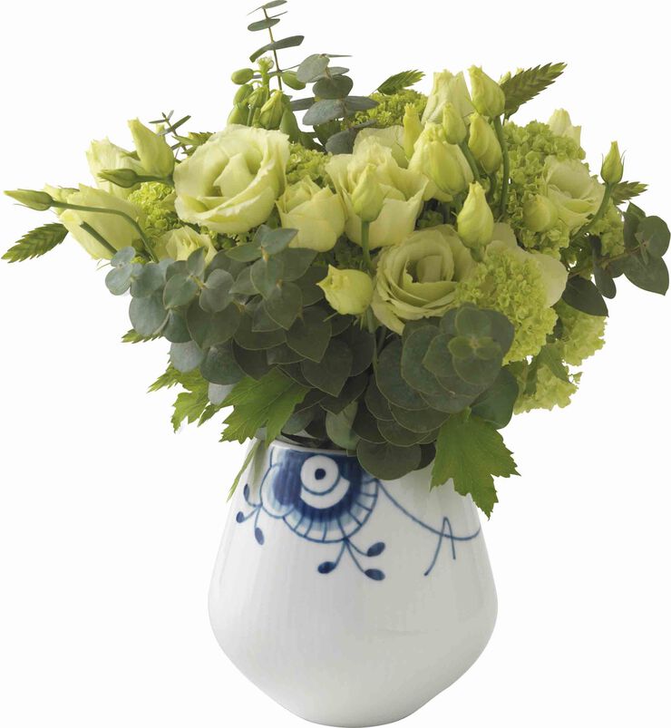 Royal Copenhagen Blå Mega Riflet 12 cm. vase - lille Hvid, blå