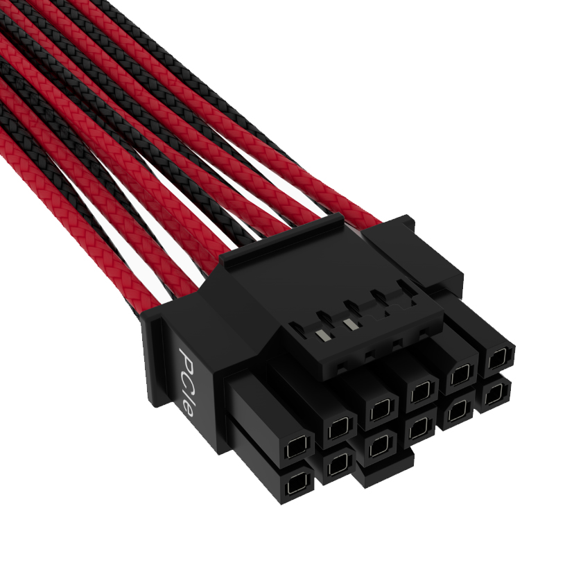 Corsair câble 600W 12+4 broches PCIe Gen 5 - Noir/Rouge