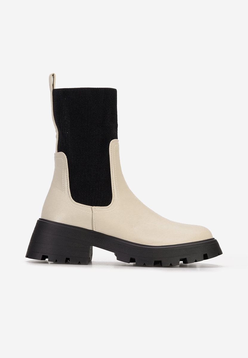 Bottines chaussettes beige Adrisana