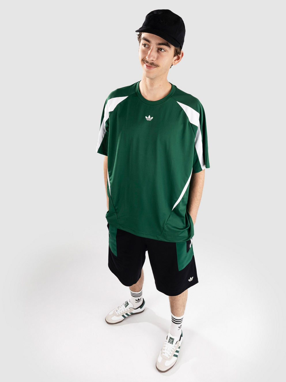 adidas Skateboarding Teamgeist Jersey T-Shirt drkgrn/white