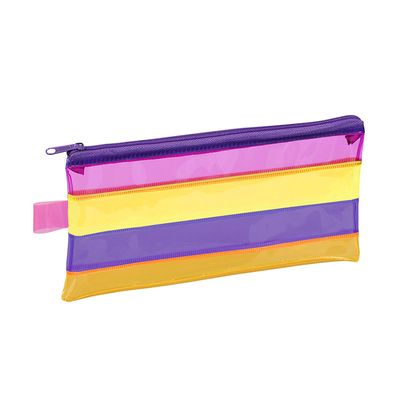 Trousse Happy Fluo - 1 compartiment - disponible dans différentes couleurs transparentes - Viquel