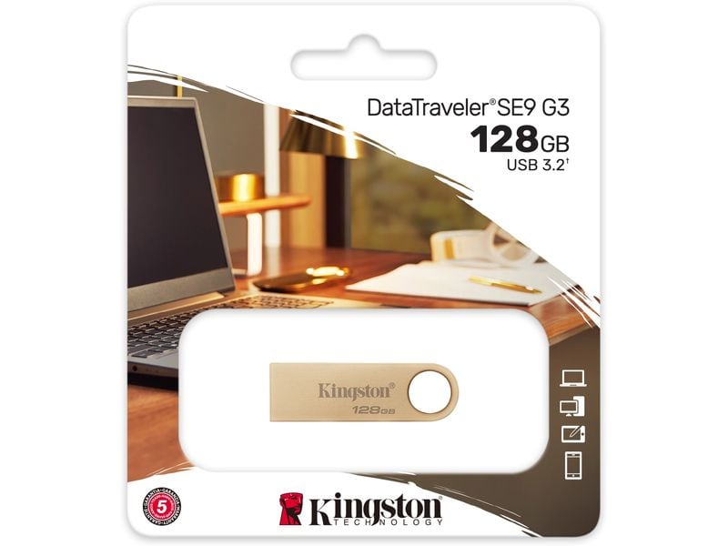 Kingston USB-Stick DataTraveler SE9 G3 128 GB Erstklassige Speicherlösung für USB-A-Geräte