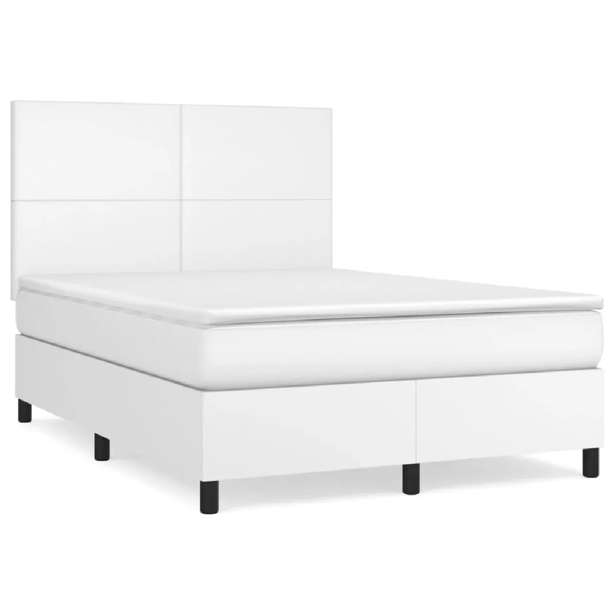 VIDAXL vidaXL Sommier à lattes de lit avec matelas Blanc 140x190 cm
