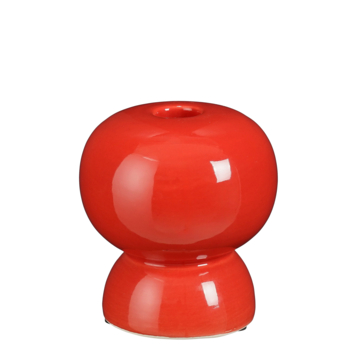 Bobbie kandelaar rood - h9,5xd9cm