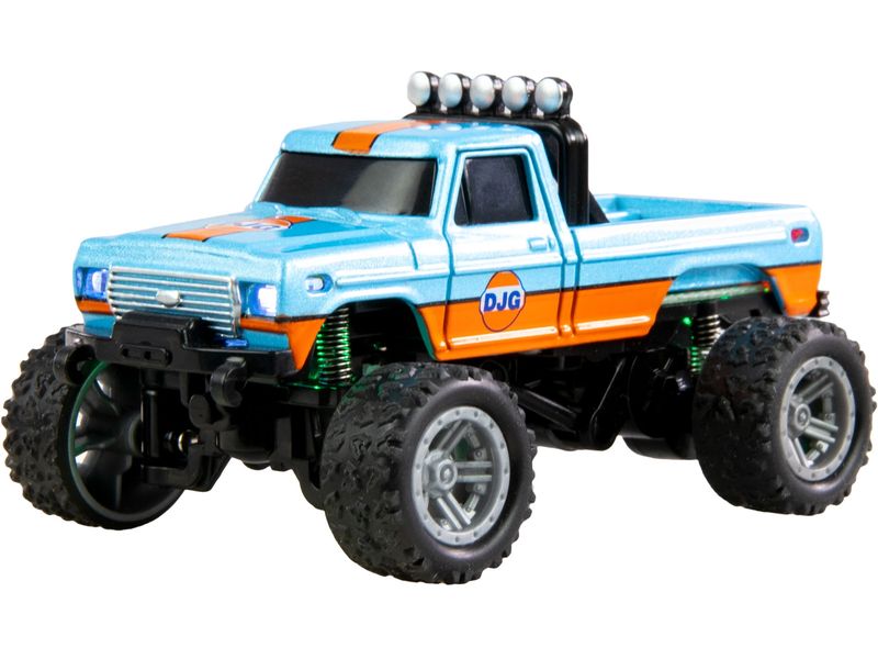 Amewi Monster Truck Die Cast 1:64 RTR, Blau/Orange Ferngesteuerte Monster Truck im Massstab 1:64