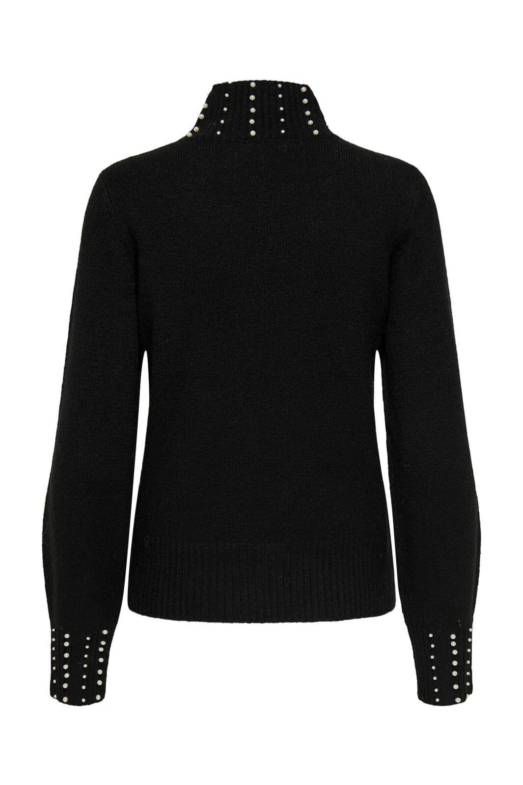 JDY Jdyrue Life L/S Hn Pearl Detail Pull Knt 4696363 black white pearls