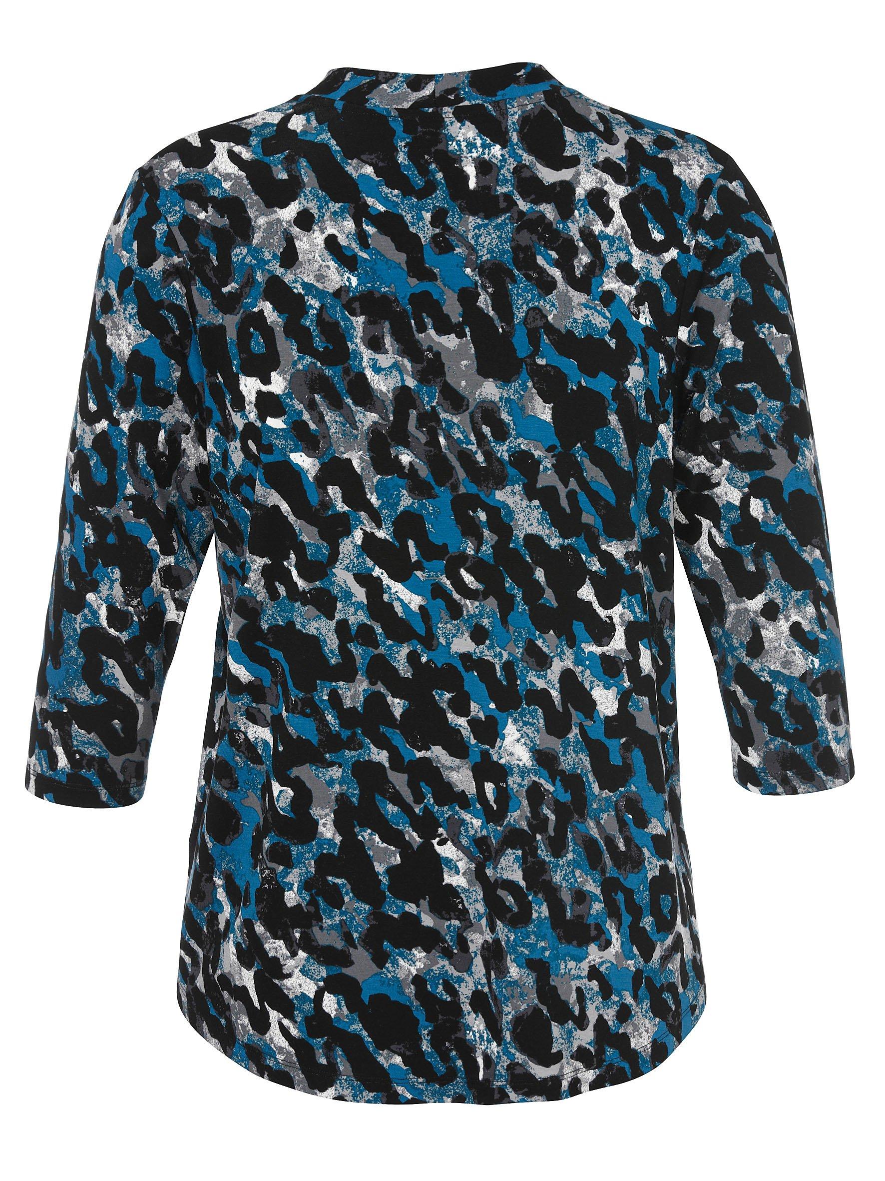 3/4-Arm-Shirt mit Grafikprint und Faltendetail vorn