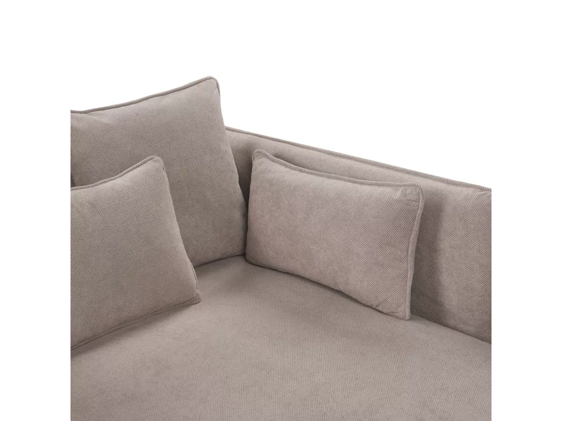 Chaise longue en tissu taupe CHARMES