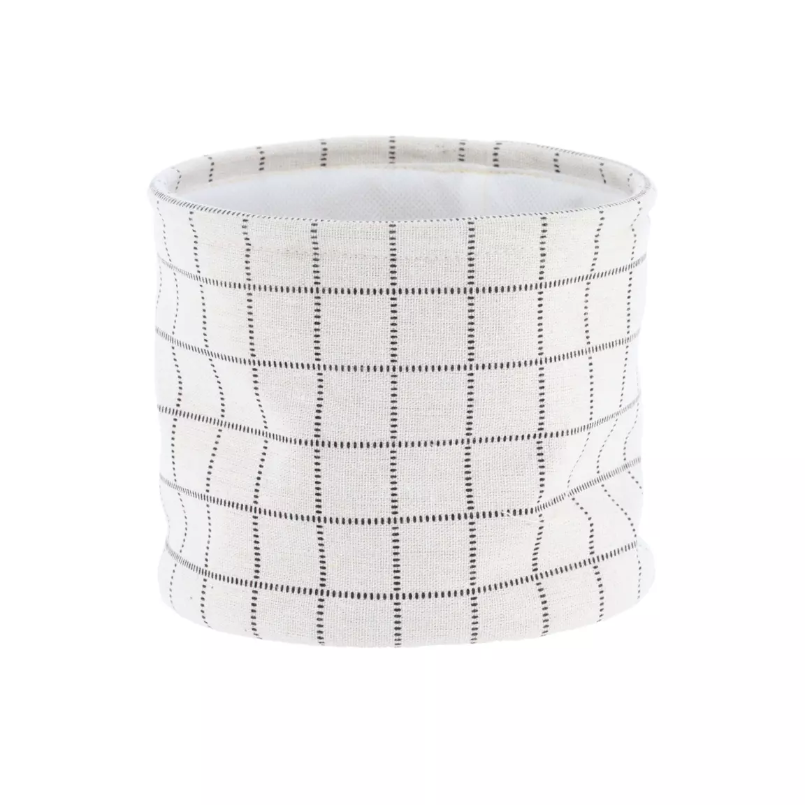 Lot de 3 paniers de rangement (H17 cm) Carreaux Blanc