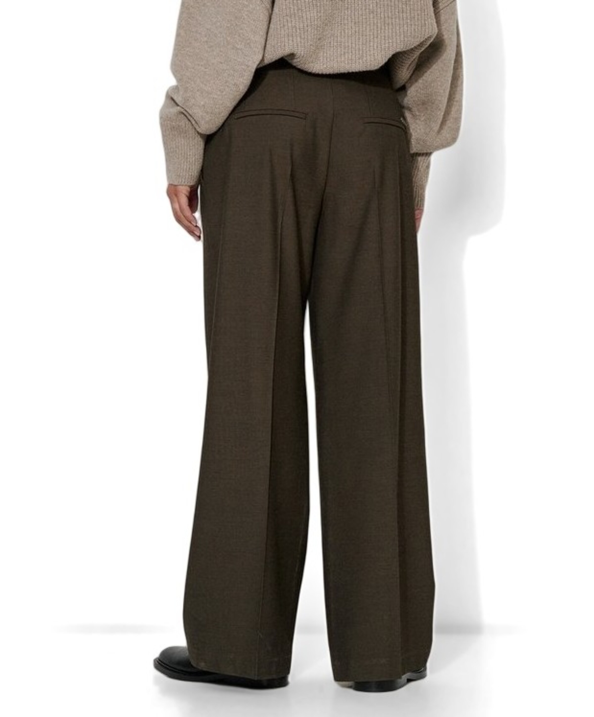 Rosner Mara Wide Leg Pleat dames broek bruin