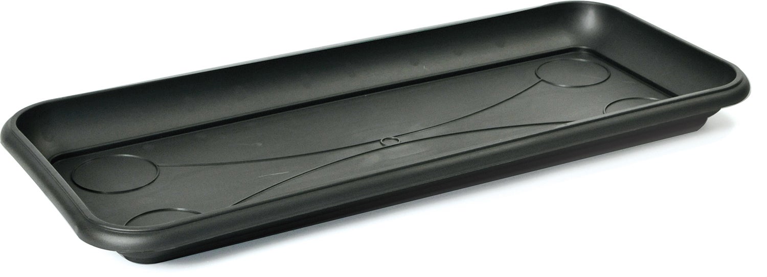 Mega Collections schotel voor balkonbak Linea zwart 95 x 40 x 6 cm