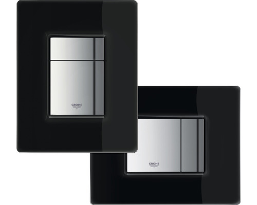 GROHE Skate Cosmopolitan spoelplaat, glanzend zwarte plaat / glanzend chromen knop 38845KS0