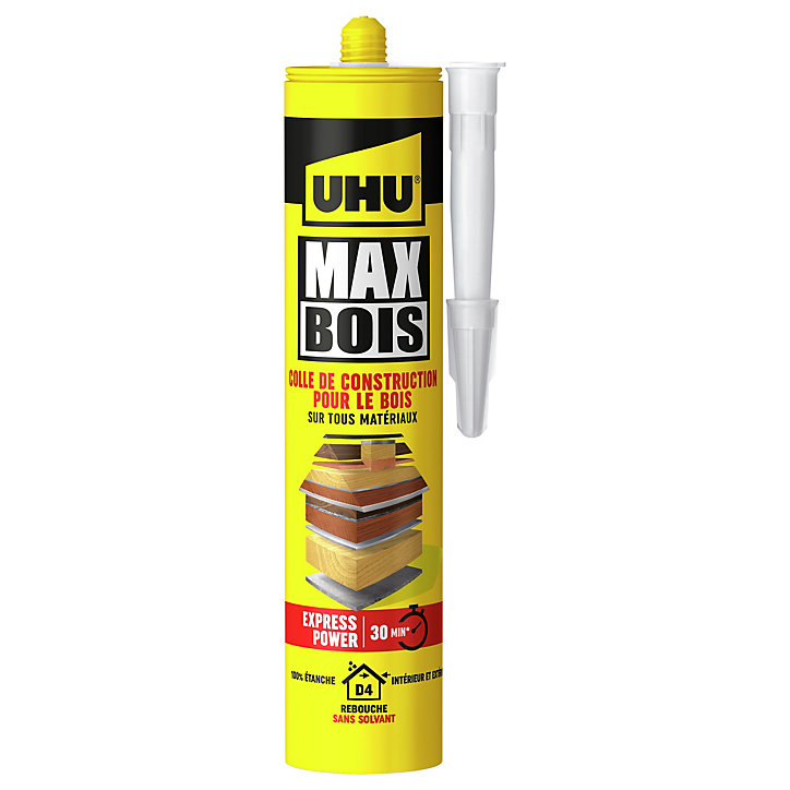 Colle à bois sans PU UHU, cartouche 380g