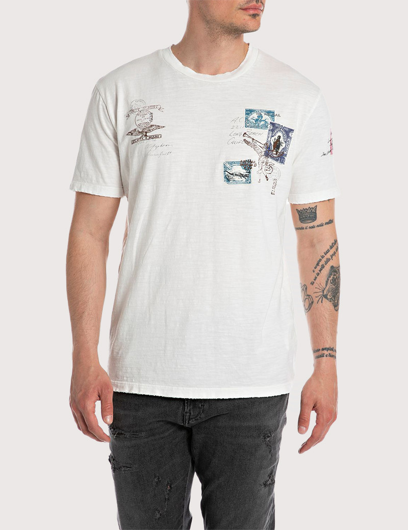 REPLAY T-SHIRT HOMME REGULAR BLANC