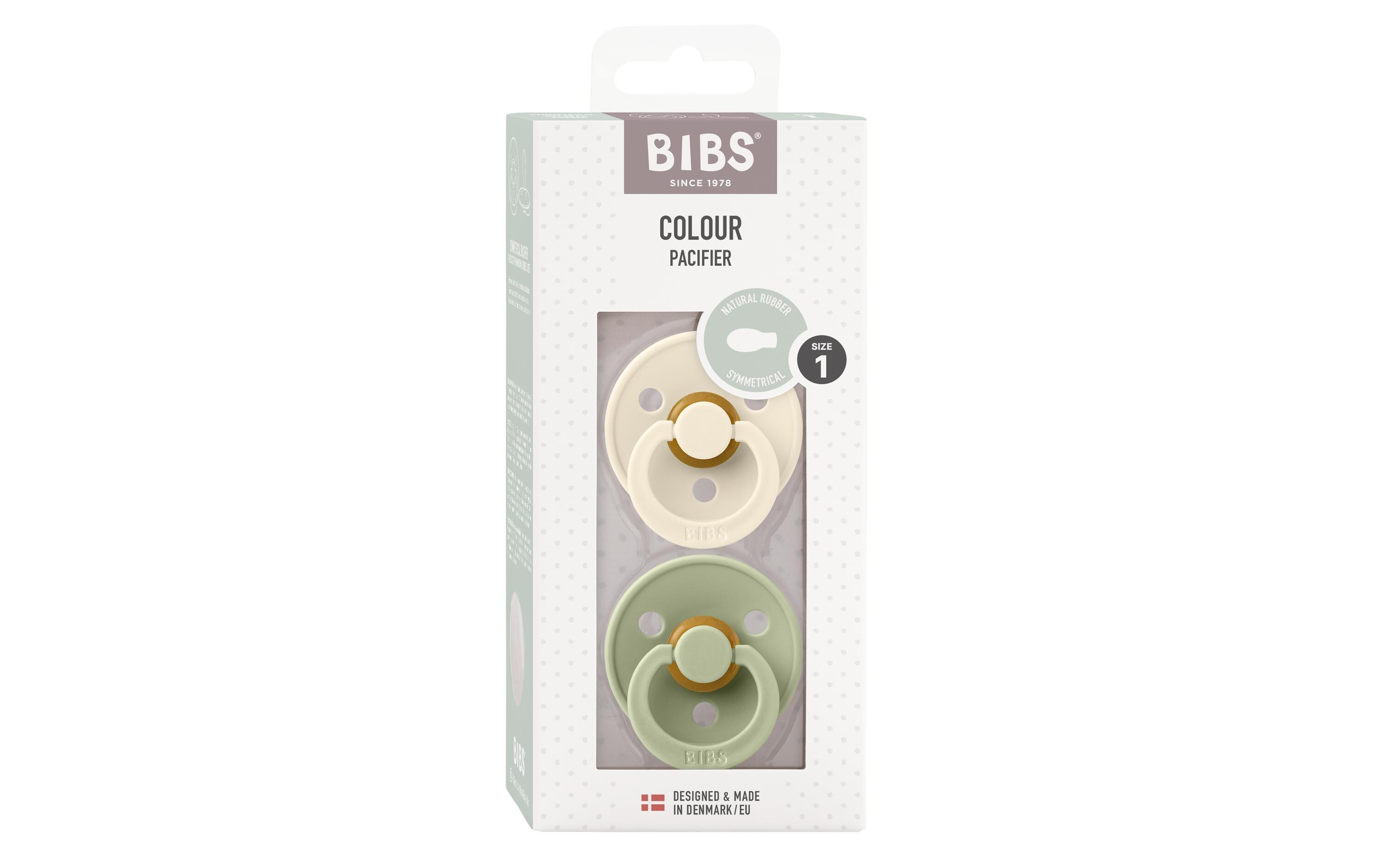 Nuggi symmetrisch Latex 2er Set Ivory/Sage Green 0-6 Mt.Doppelpack Schnuller für Babys