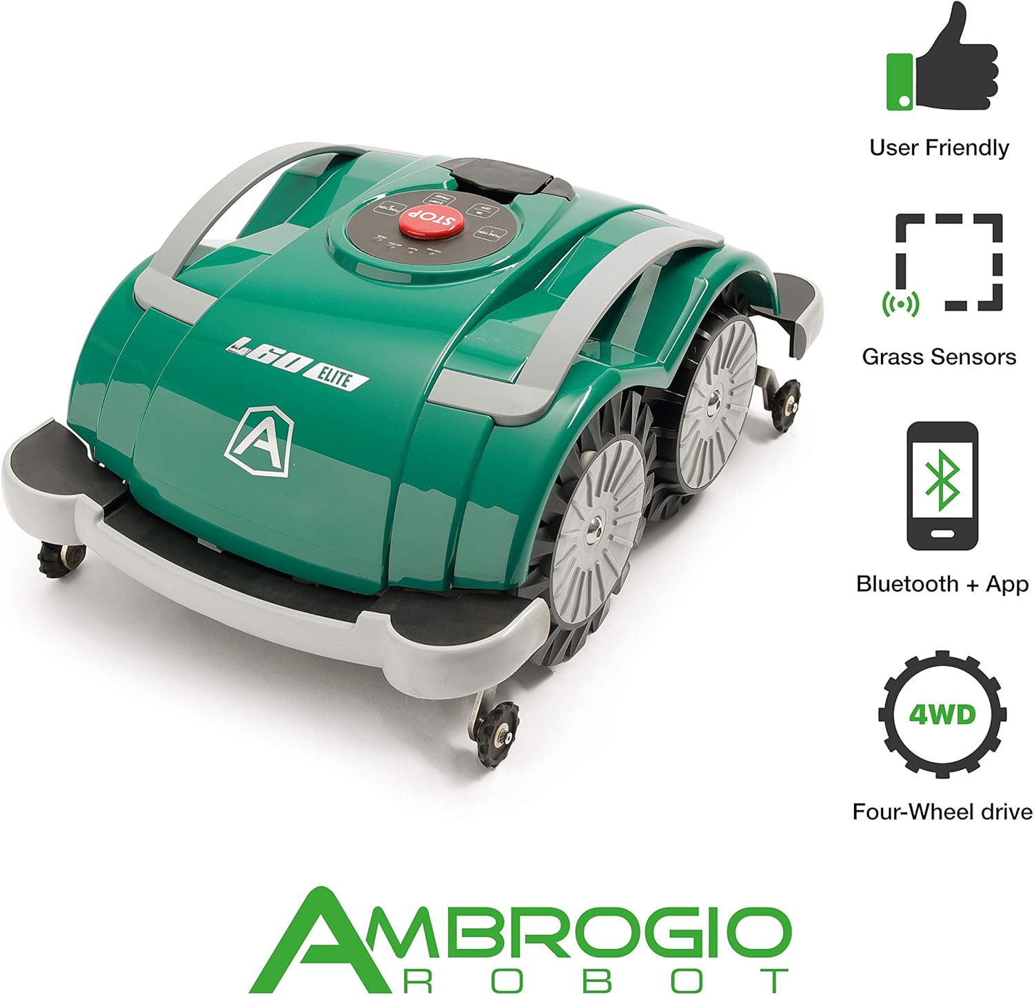 Ambrogio Robot AM060L0K9Z Rasaerba Zucchetti Ambrogio L60 Elite 200Mq, Grün, Fino a 200m2