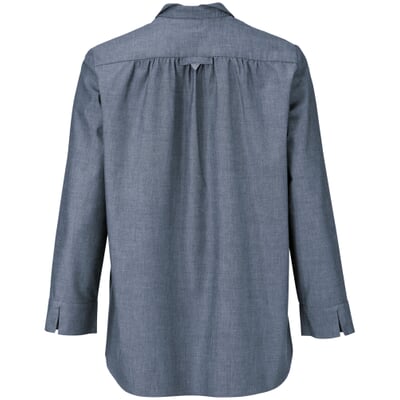 Damenbluse Chambray, Mittelblau