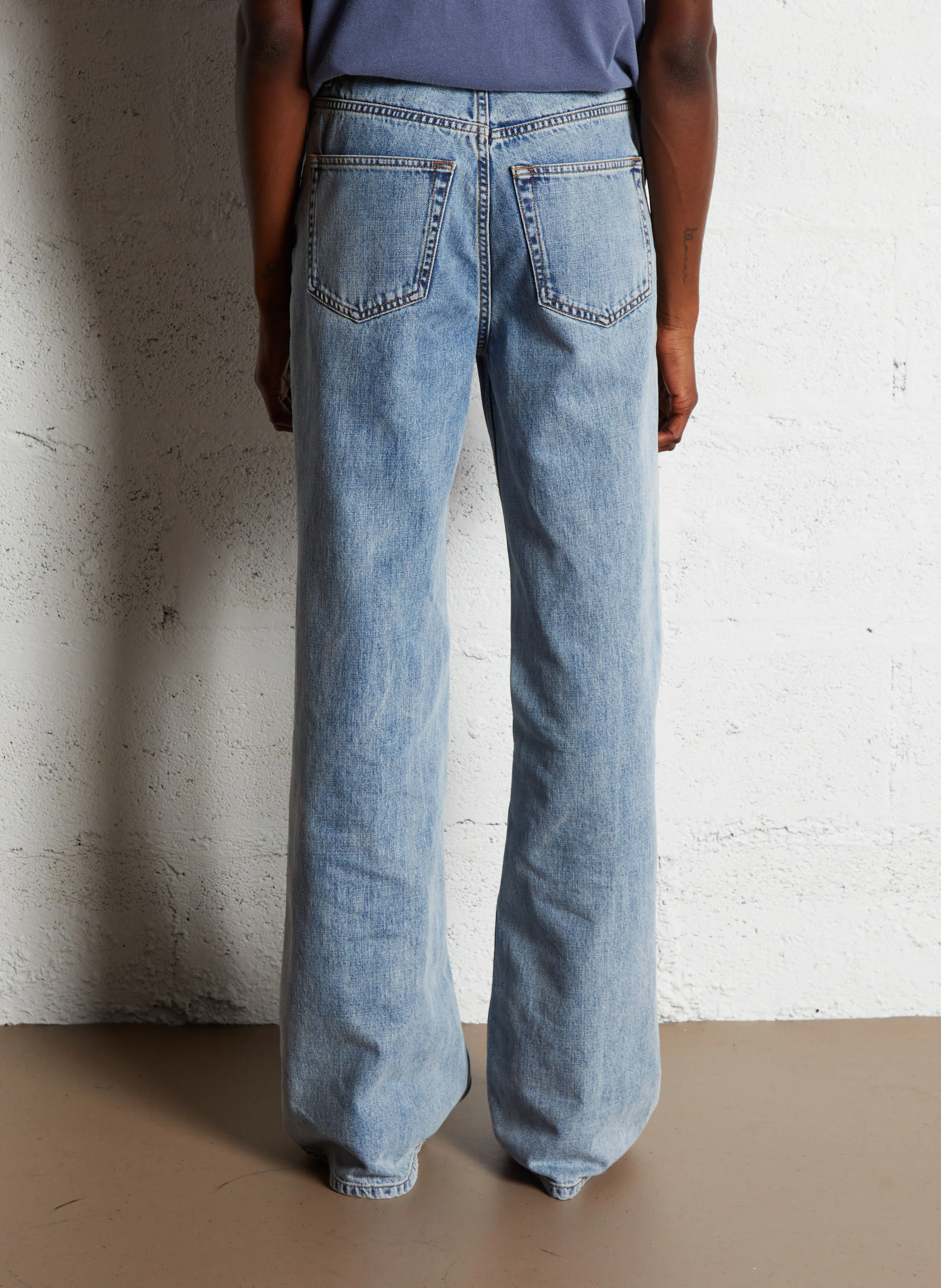 TYLER - Jean flare délavé en coton |