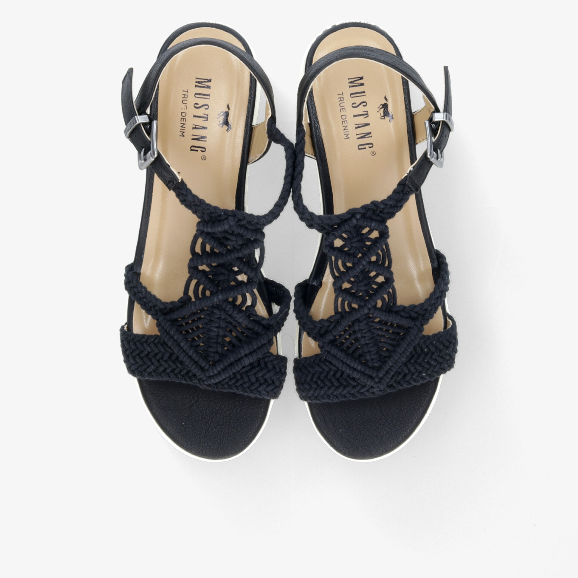 MUSTANG Damen Plateausandalen schwarz