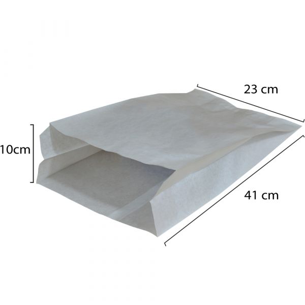 Saco de Papel Branco 230x100x410mm 50 Un.