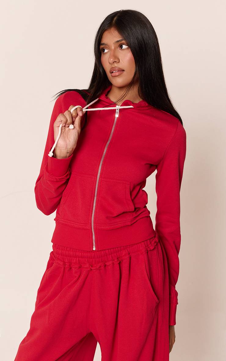 Rouge Sweat À Casynthétiqueche Ajusté Avec Cordon De Serrage Contrasté