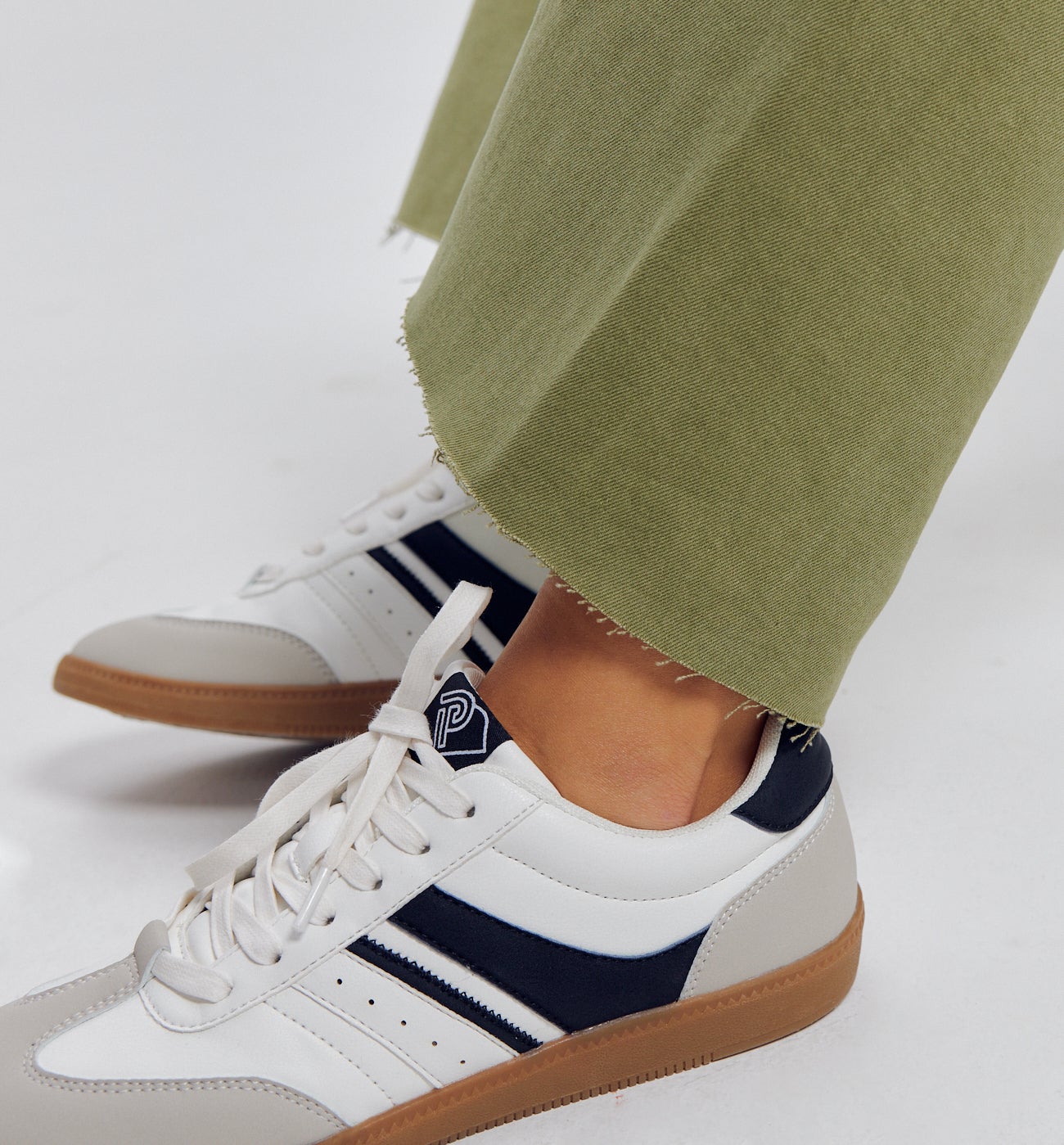 Pantalon taille haute raw cut - Kaki