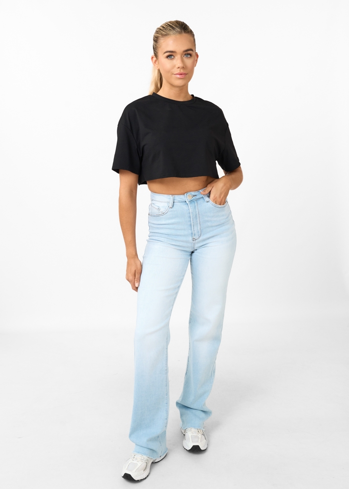 Straight leg stretch jeans lichtblauw