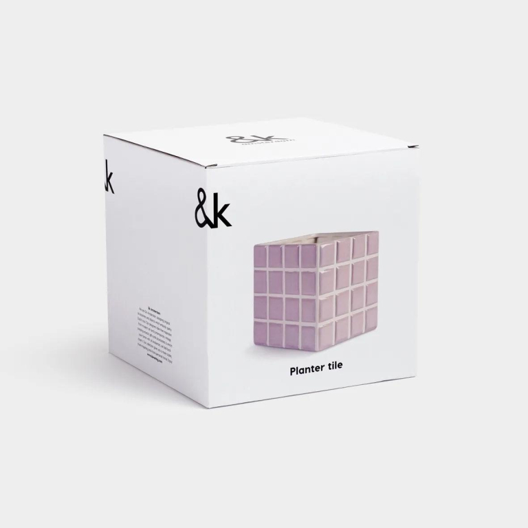 &klevering Tile bloempot 14x14 lila
