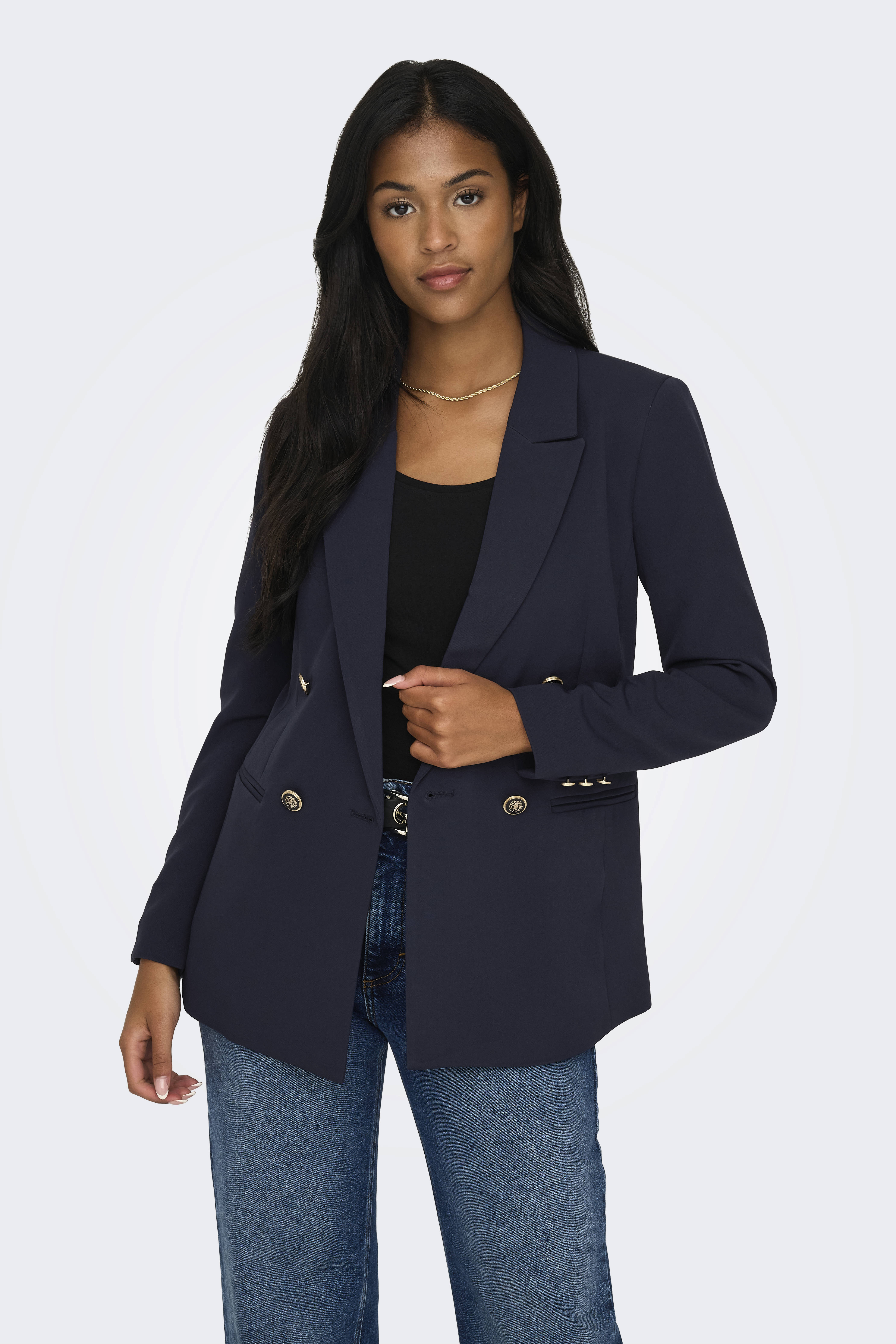 ONLY oversized blazer ONLASTRID van polyester donkerblauw