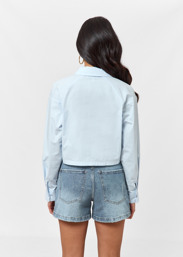 Friday Denim cropped blouse lichtblauw