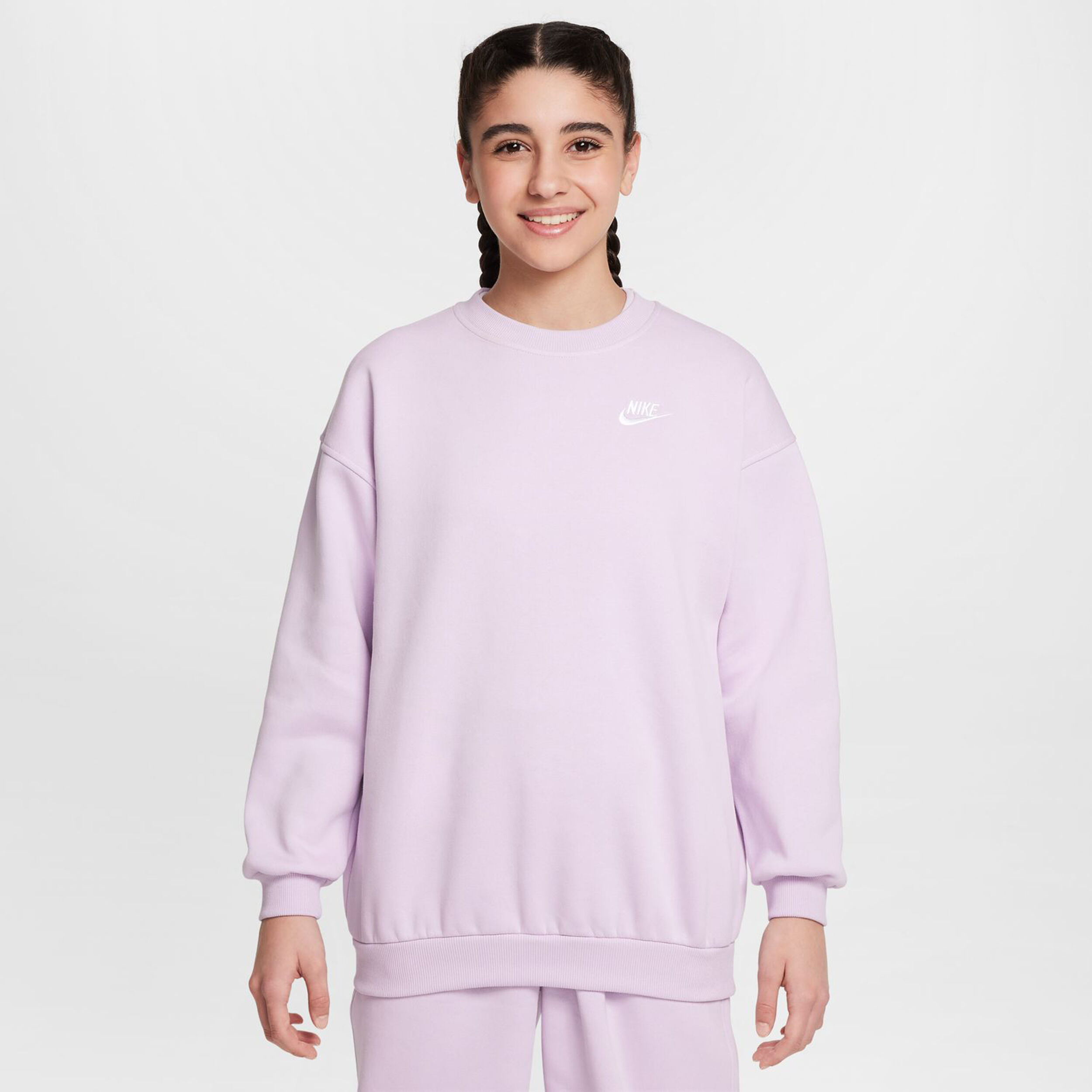 Nike Sportswear Club Fleece Oversized Crew Sweat-shirt Filles - Violet