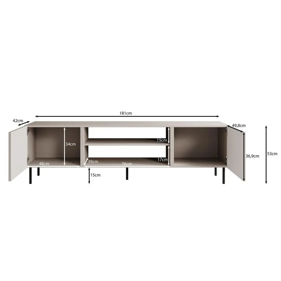 Meubella - TV-Meubel Alex - Beige - 181 cm