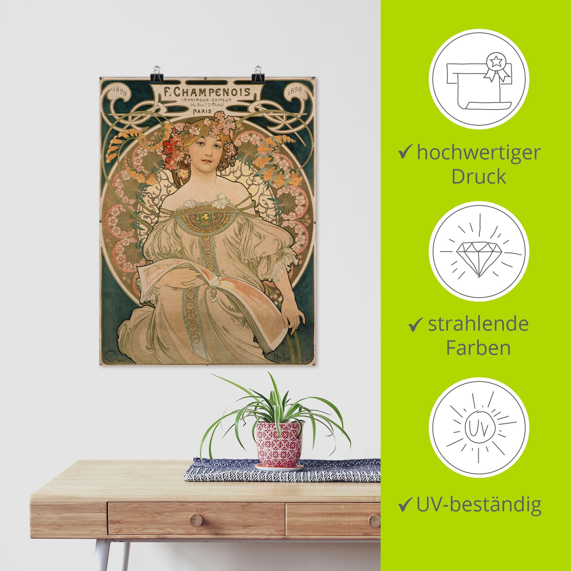 Artland Kunstdruck »Plakat für F. Champenois. 1897« Ausstellungsplakate 1 Stk. tlg. als Alubild, Leinwandbild, Wandaufkleber oder Poster in versch. Grössen