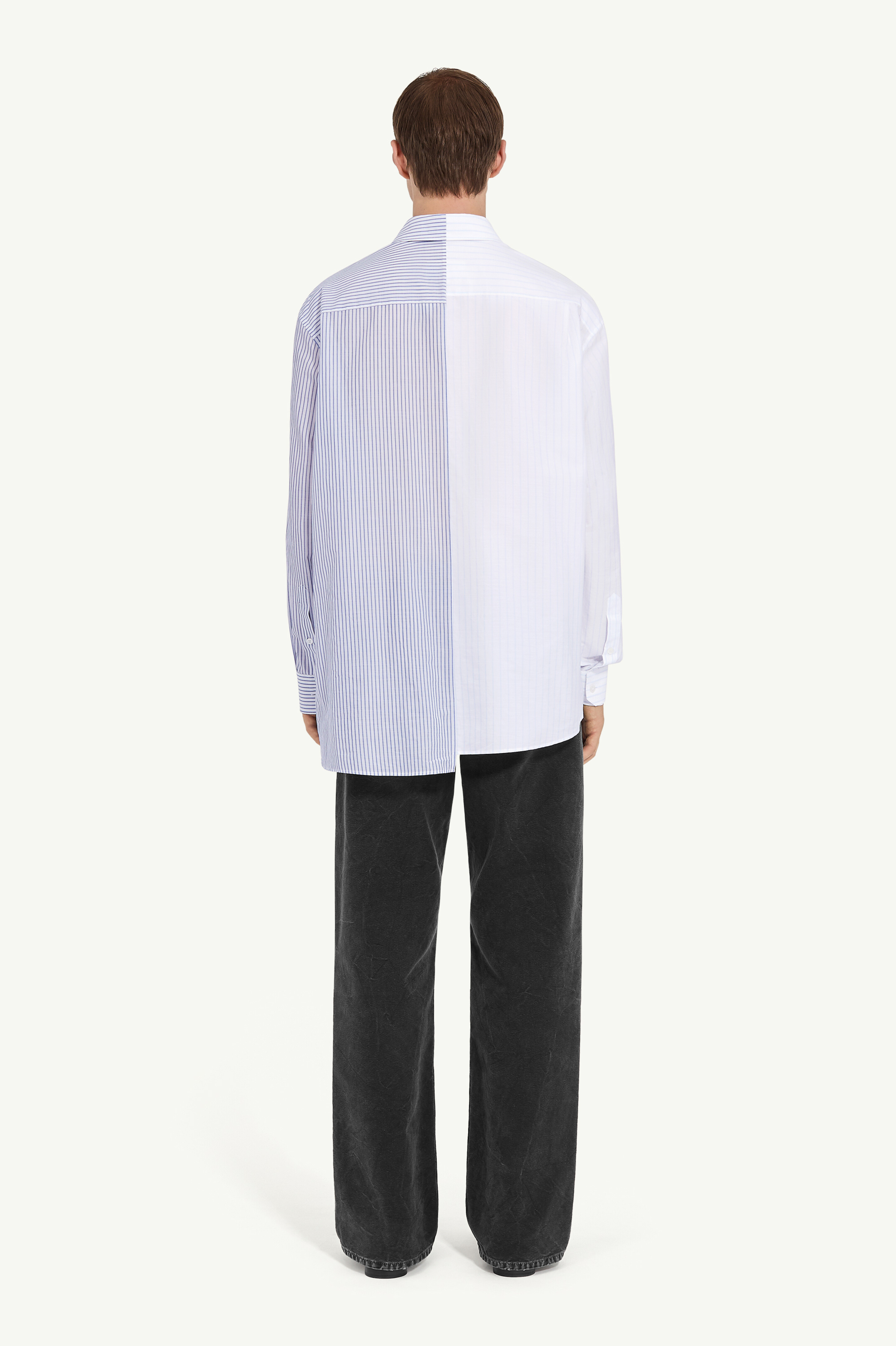 White Stripped Asymmetric Shirt