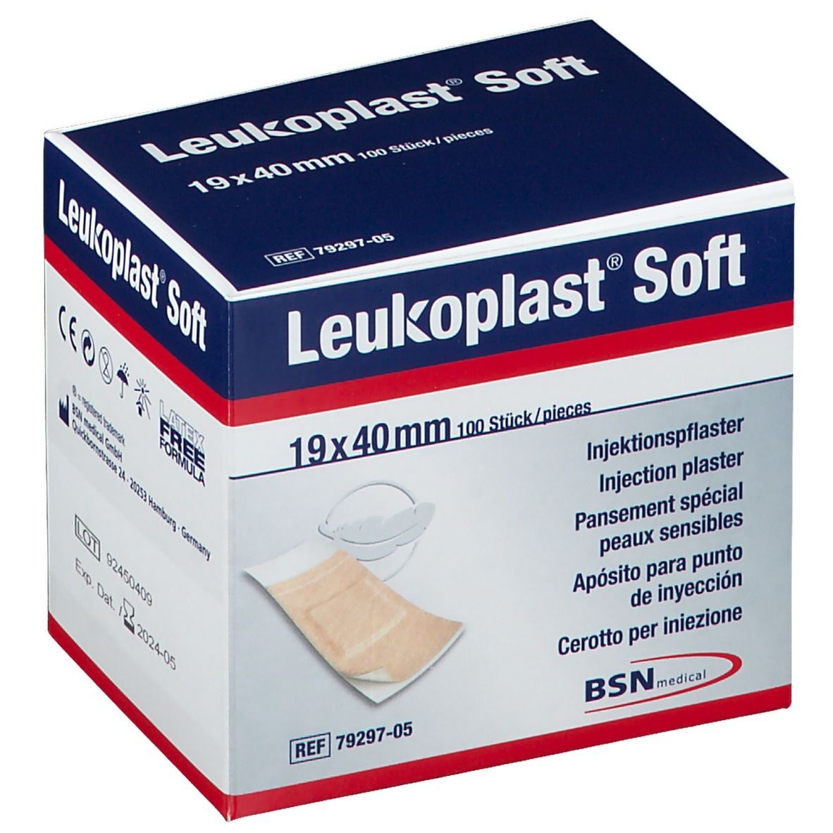 Leukoplast® Soft Injektionspflaster 0,04 m x 1,90 cm