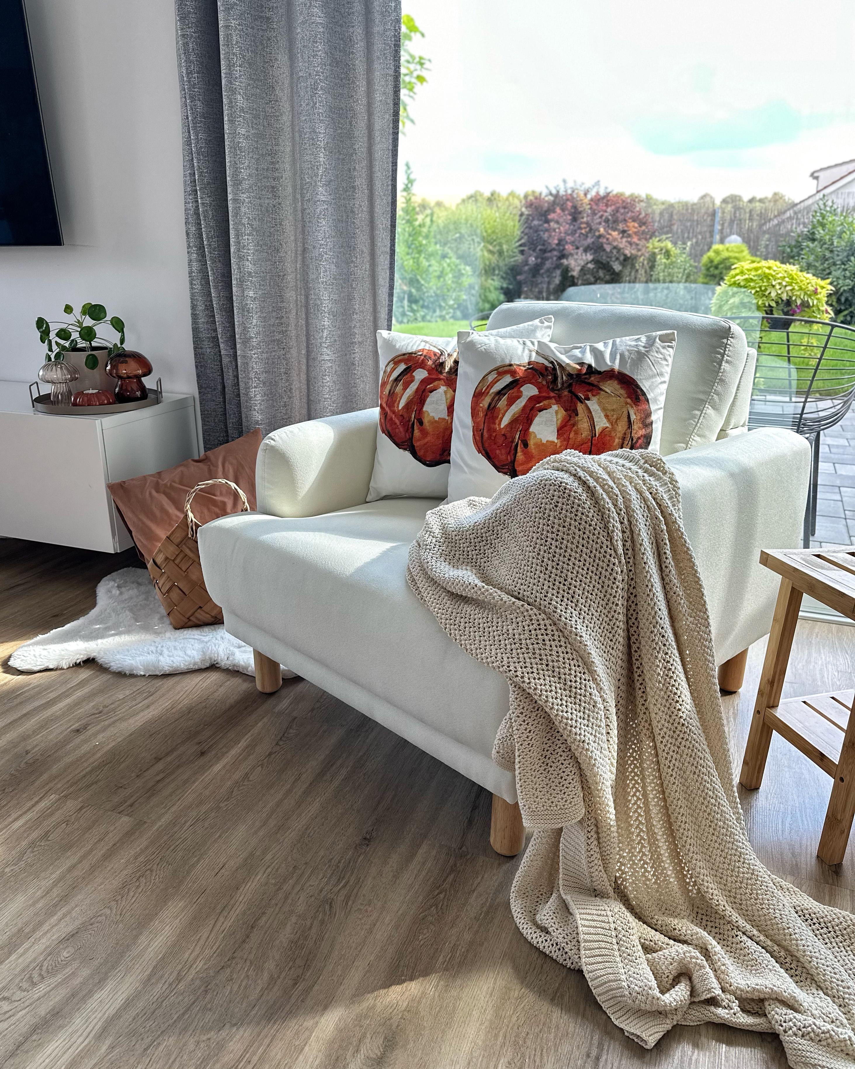 Sierkussen CURBITA Fluweel 45 x 45 cm Beige bladpatroon