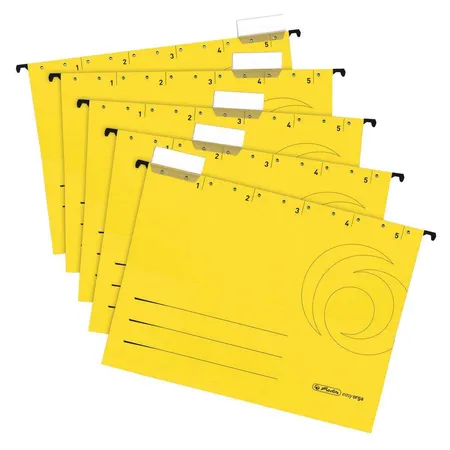Herlitz Hängemappe A4 gelb 5er seitlich offen