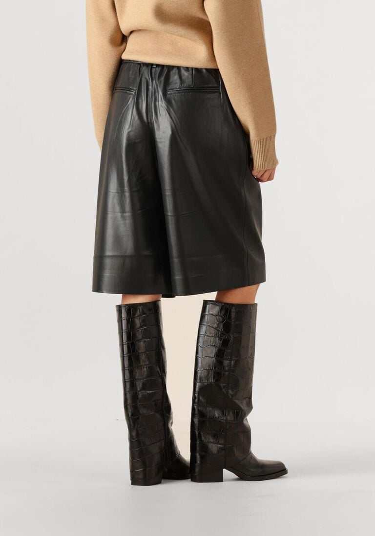 zwarte dante6 korte broek avery faux leather bermuda