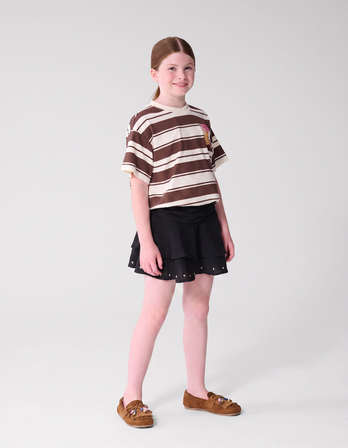Ruffle Stud Rok Zwart