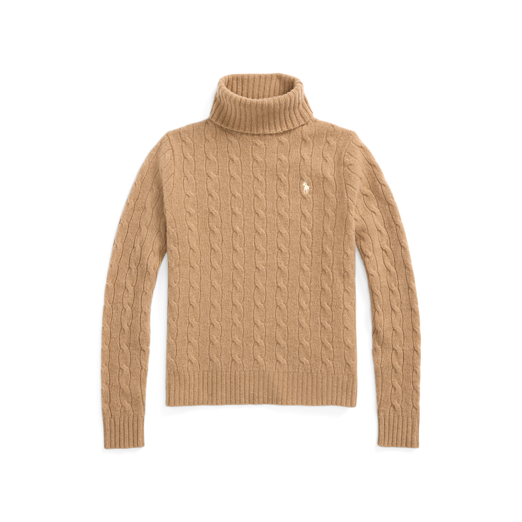 Pull col roulé en laine et cachemire | Beige
