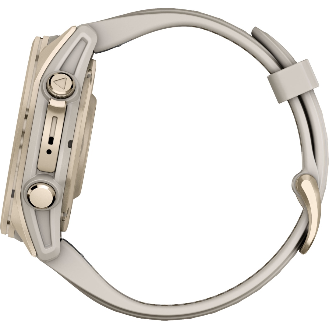 Garmin Fenix 8 - 43mm AMOLED Sapphire Nebelgrau / Softgold