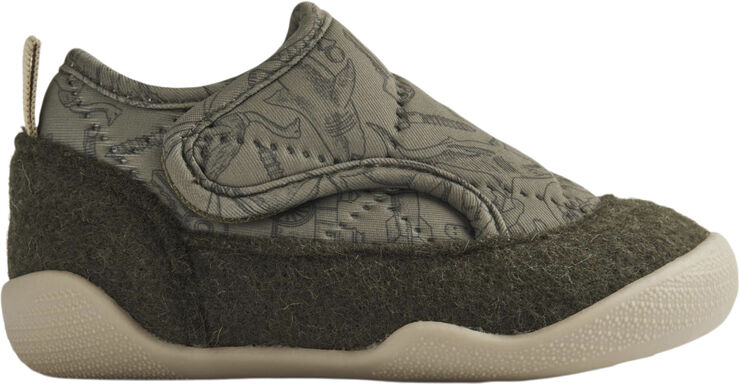 Wheat Indoor Shoe Mulle Dark green