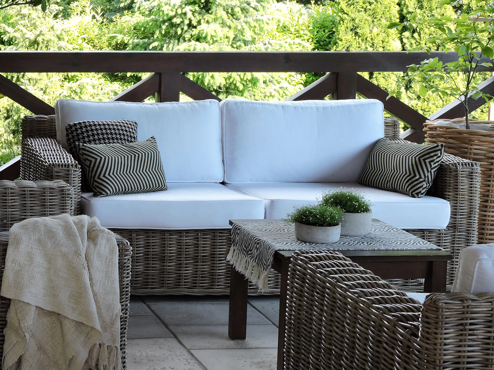 Tuin loungebank 2-zits ARDEA Rotan Lichtbruin